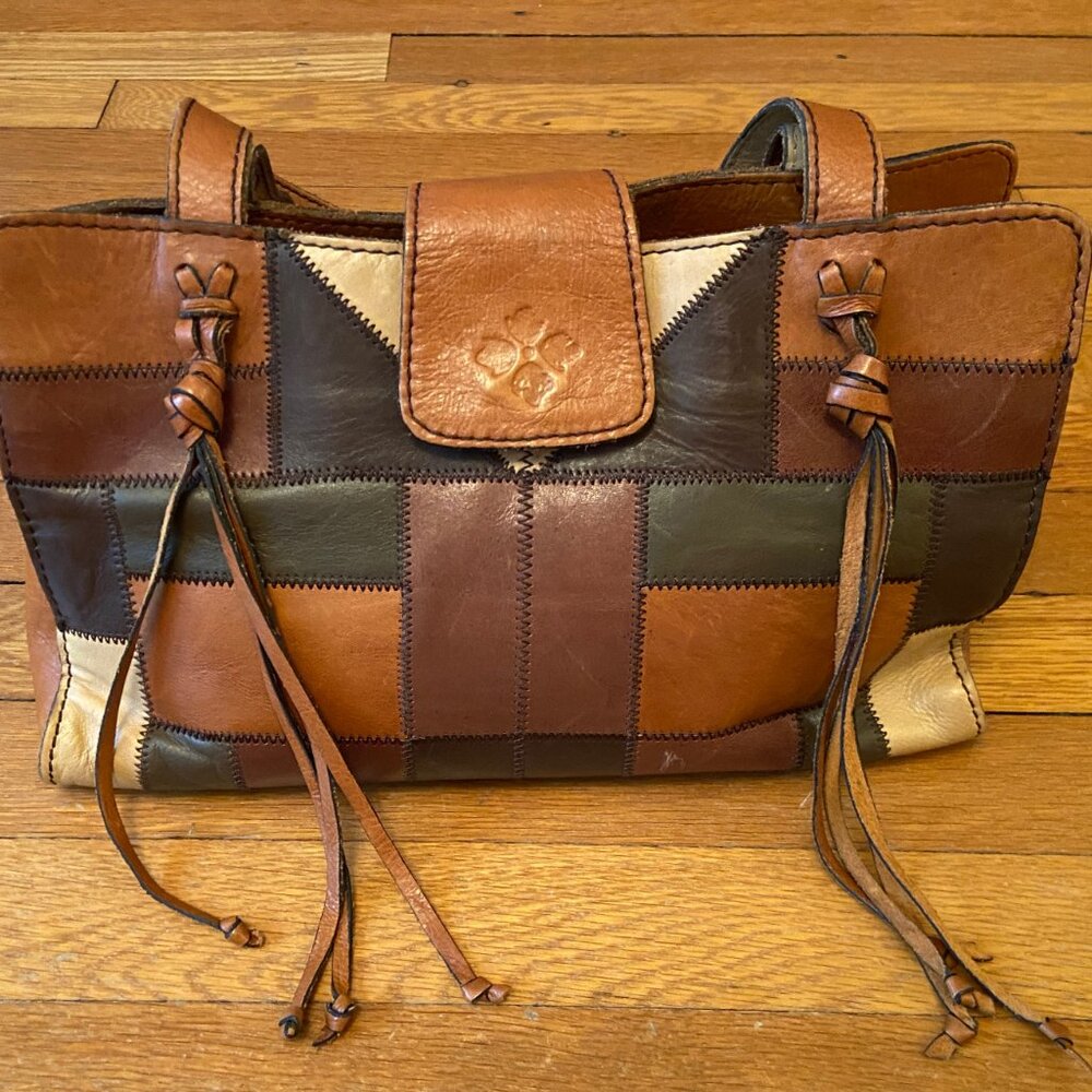 Patricia Nash Satchel Shoulder Bag Brown patchwork